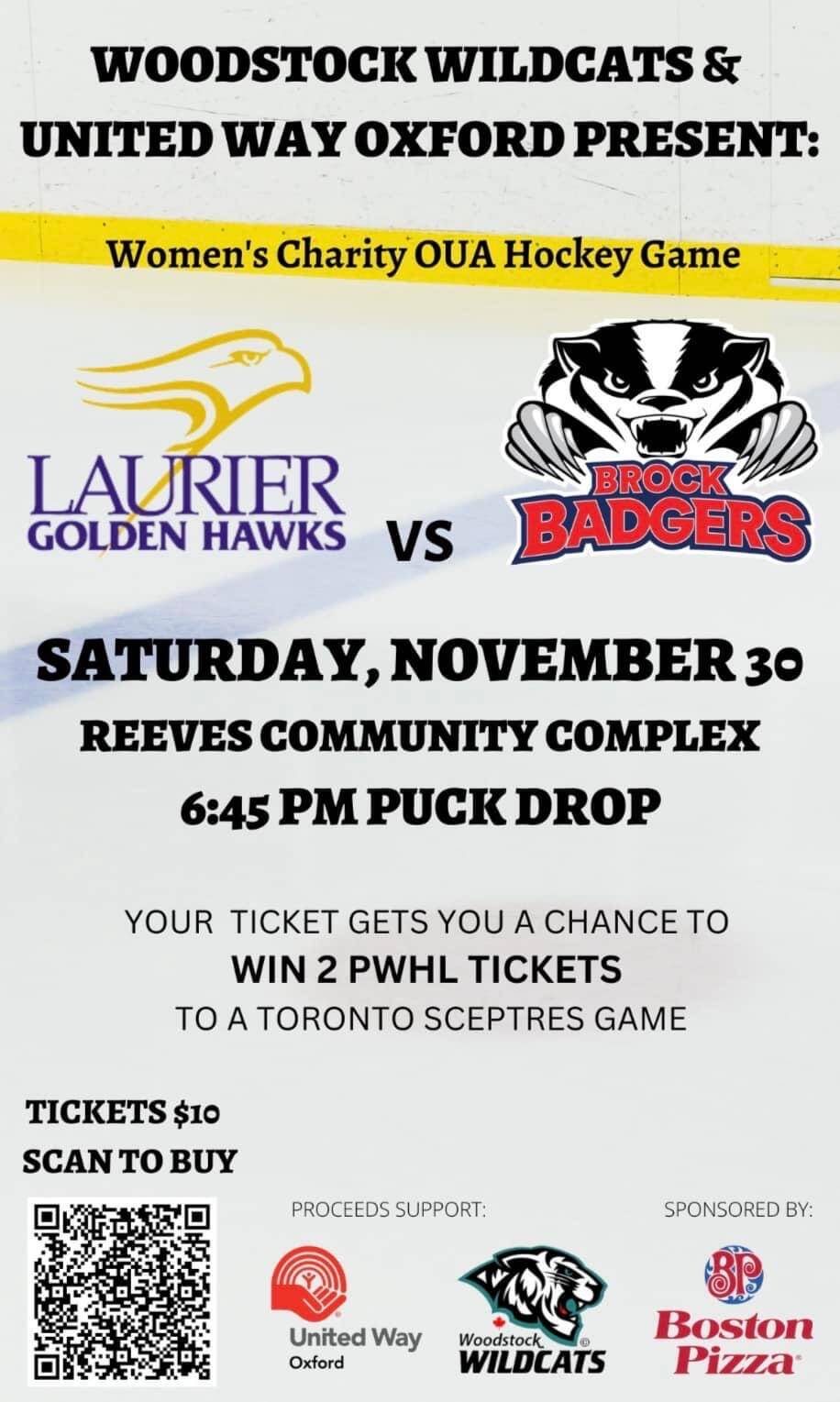 News > U Sports Women's Hockey Wilfrid Laurier Golden Hawks vs Brock